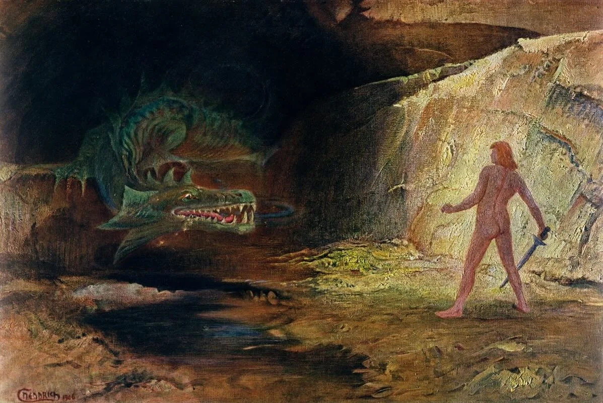 Tableau de Hermann Hendrich, Siegfried et Fafnir